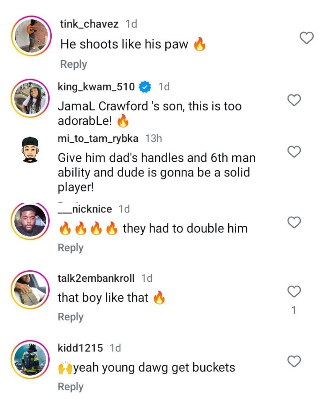 "He shoots like his paw": Hoops fans react to Jamal Crawford's son, JJ Crawford, getting buckets at EYBL despite 15U loss. (Image via Instagram @Slam_HS)